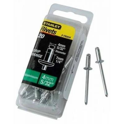 Заклепки Stanley алюминиевые d4x6.5мм 20 шт. (1-PAA54T) Винница - изображение 1