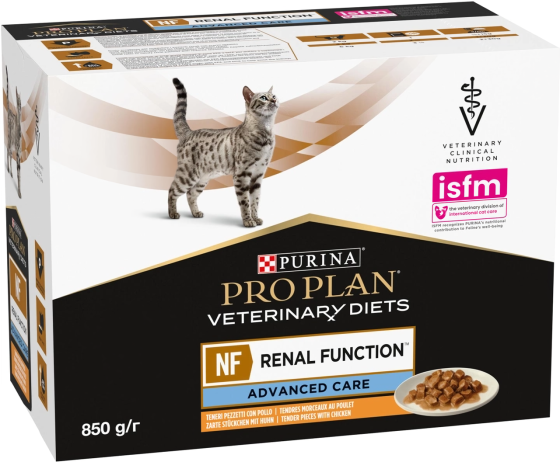 Упаковка Purina Pro Plan Veterinary Diets NF Renal Function Early Care для котів при патології нирок з куркою 10 х 85 г Вінниця