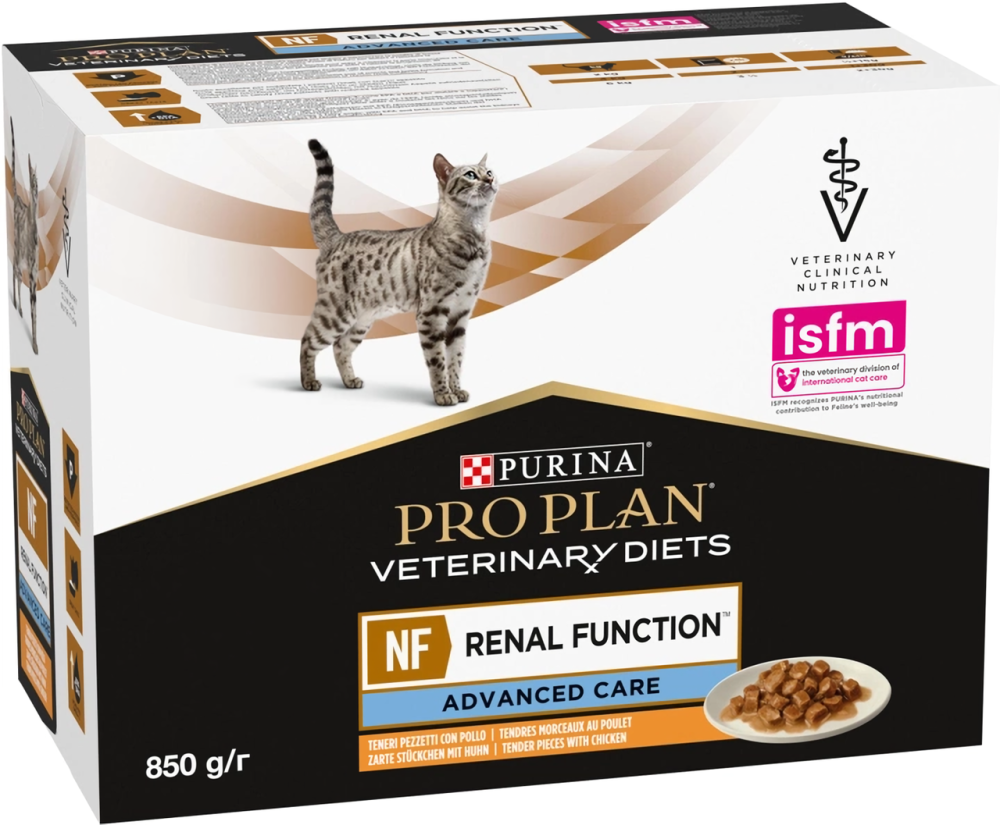 Упаковка Purina Pro Plan Veterinary Diets NF Renal Function Early Care для котів при патології нирок з куркою 10 х 85 г Вінниця - фото 1