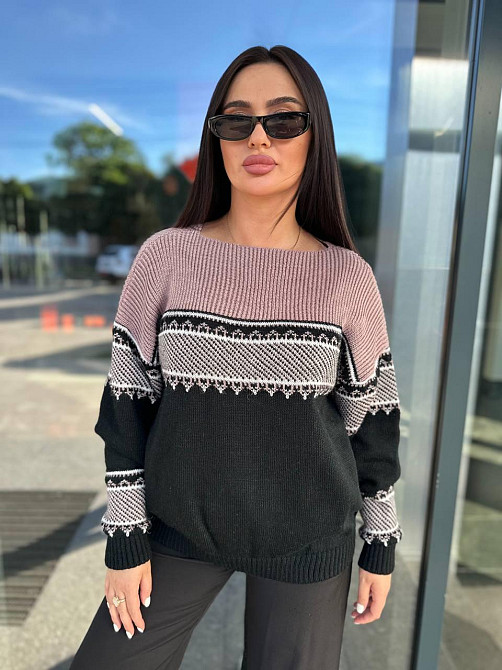 Жіночий модний светр триколірний 44-58р Київ - фото 5