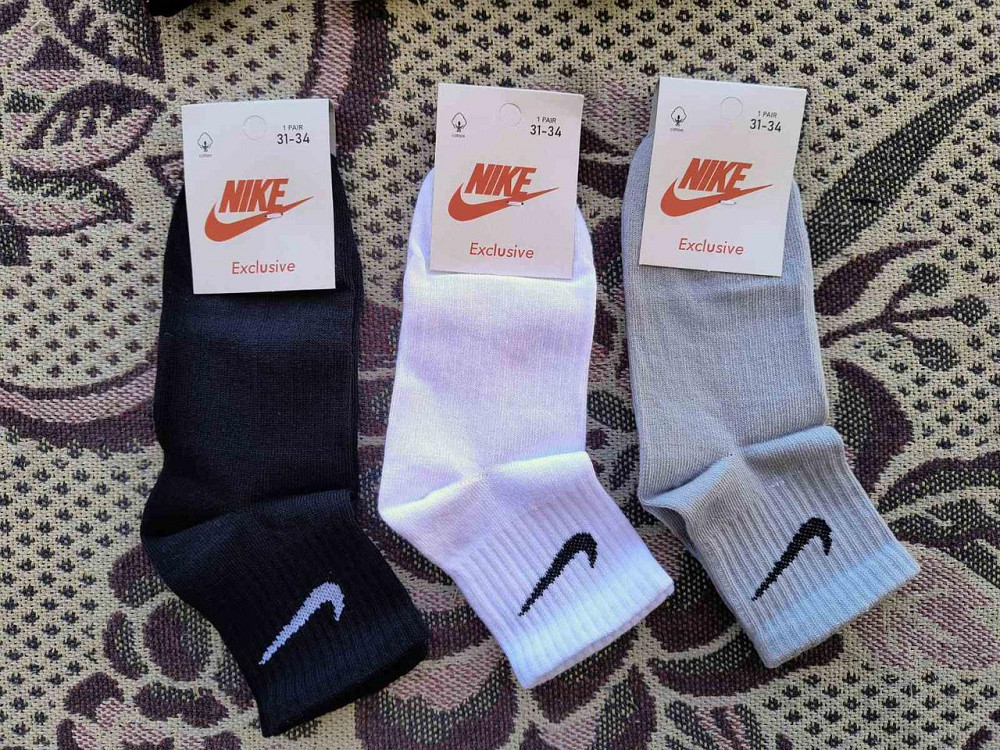 Дитячі якісні бавовняні шкарпетки мікс середньої висоти в наборі по 6 штук Nike. Розмір 31-34 Київ - фото 5