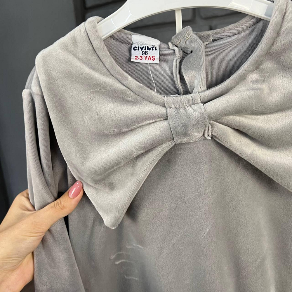 Дитячий Костюм для Дівчаток Велюр Turkey Сірий, 2-3 роки 92-98 см Київ - фото 2