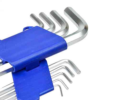 Ключі імбусові шестигранні з кульовою кінцівкою "GeKo" Cr-V комплект 9 штук Hex (1,5-10мм), найдовший 190 мм Киев