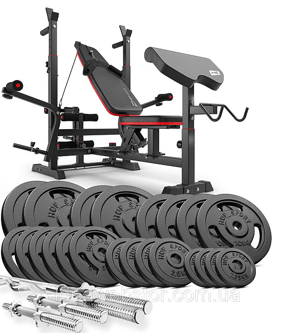 Набір STRONG 179кг з лавкою HS-1075 Київ - фото 1