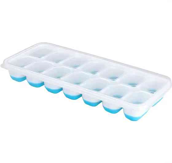 Форма для льда с крышкой на 14 кубиков 21,5 на 9 см бело-голубой Киев