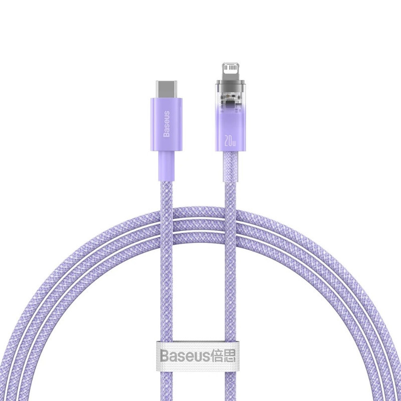 Кабель Baseus Explorer Series Fast Charging Cable with Smart Temperature Control Type-C to iP 20W 1m Purple Київ - фото 1