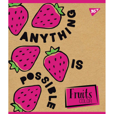 Зошит Yes А5 Fruits Color Крафт 12 аркушів лінія (765073) Вінниця - фото 1