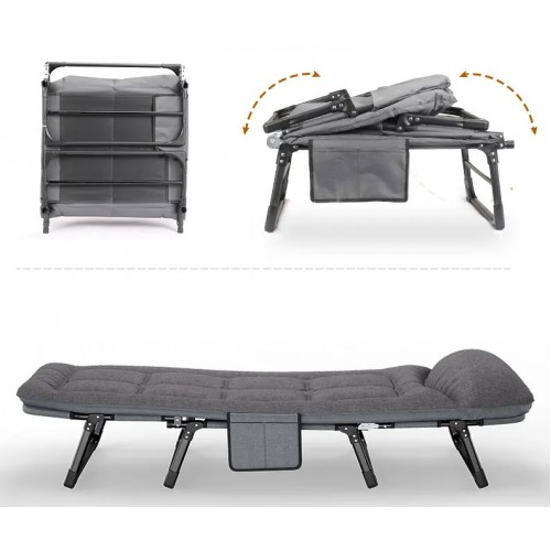 Шезлонг лежак кровать раскладная Bonro B2002-4 темно-серый раскладачка Киев