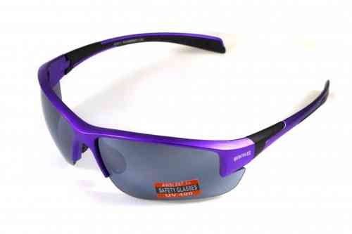 Окуляри захисні Global Vision Hercules-7 Purple (silver mirror) дзеркальні чорні у фіолетовій оправі Запоріжжя