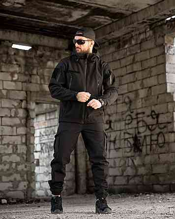 Тактический костюм софтшел BANDIT черный  ВТ7955 Одесса