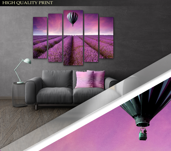 Модульна картина Лавандове поле Art-280_5 ( 80х118см ) Київ