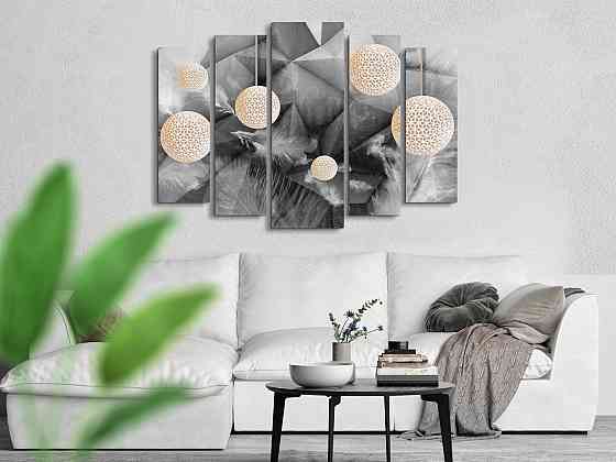Модульна картина у вітальню / спальню Абстракція з кулями Art-471_5 ( 80х118см ) Київ