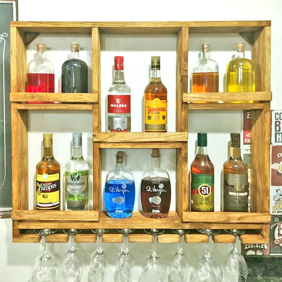 Настінна винна полиця "Тітосі" сієна Миколаїв - фото 1