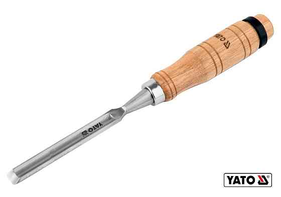 Стамеска напівкругла YATO : b= 10 мм, клинок- 125 мм, дерев'яна ручка- 112 мм [12/48] Одеса