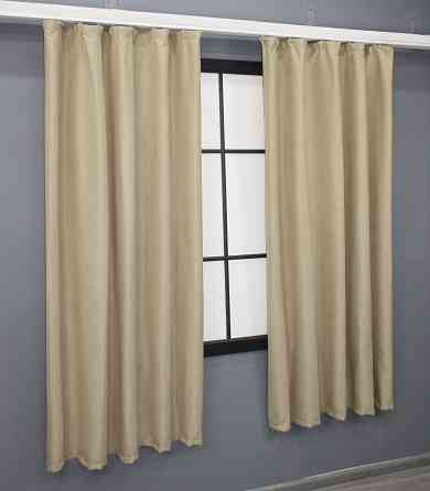 Комплект коротких штор VR-Textil Микровелюр Petek № 1491ш Бежевый 130х170 см 2 шт (35-0216) Киев