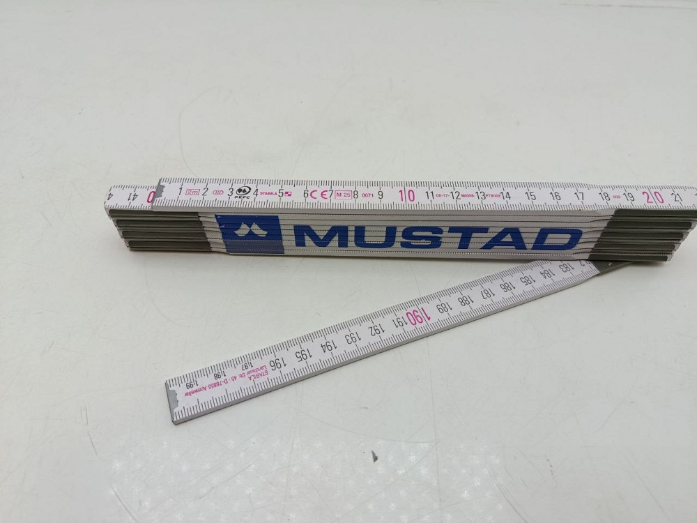 Складаний метр Mustad (2 метри) — Професійний вимірювальний інструмент Луцьк - фото 1