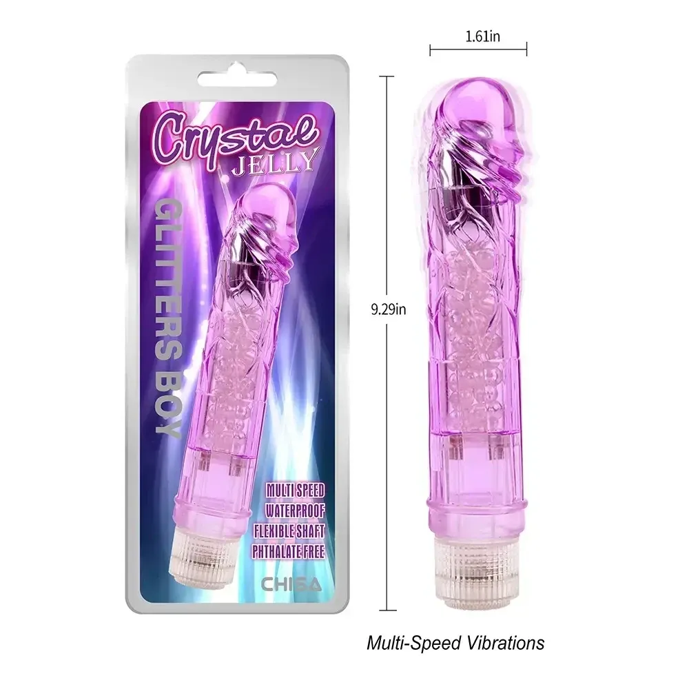 Прозрачный реалистичный вибратор Chisa Crystal Jellie на батарейках, фиолетовый Sex Aura Киев - изображение 6