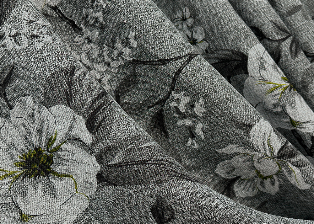 Комплект штор VR-Textil Лен Прованс 150х265 2шт и Тюль 600х265 1724ш-1681т Серый с белым 71-104/5 Киев - изображение 5