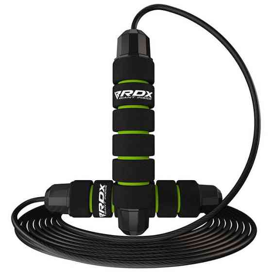 Скакалка швидкісна RDX SKIPPING ROPE STEEL COATED CABLE W1 Green Кам'янське