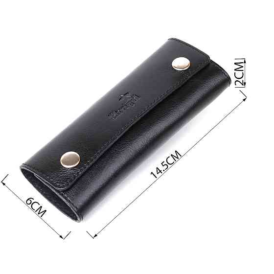 Стильна шкіряна ключниця Shvigel 16529 Чорний Київ