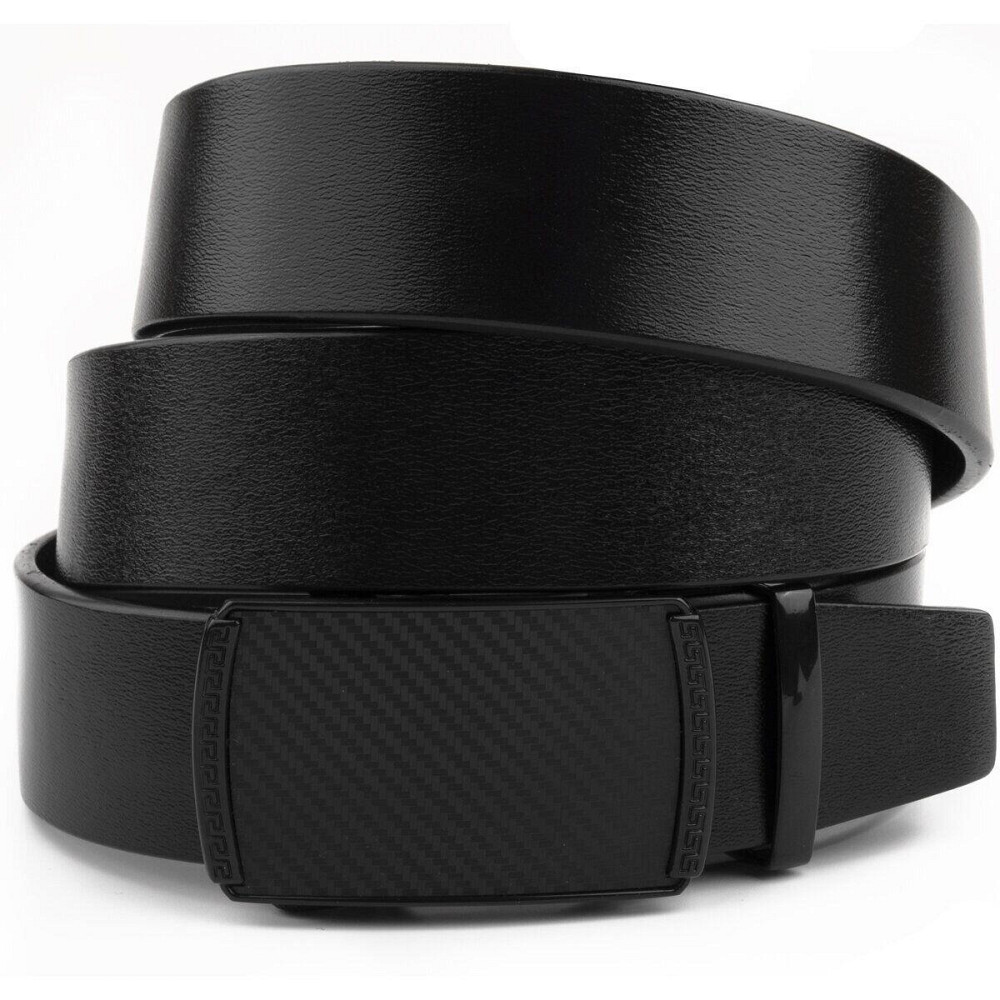 Мужской ремень из кожи с автоматической пряжкой мозаика Vintage 20283 Черный Киев - изображение 1