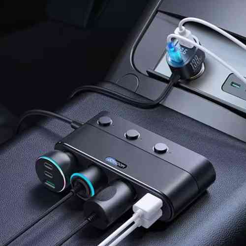 Разветвитель прикуривателя JOYROOM JR-CL06 черный 9в1 Киев