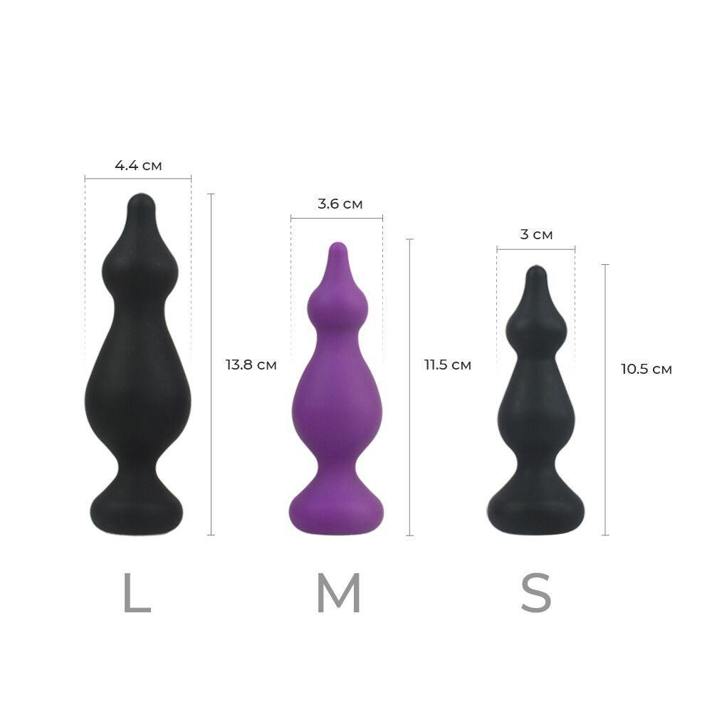 Анальна пробка Adrien Lastic Amuse Big Black (L) з двома переходами, макс. діаметр 4,4 см Sex Aura Київ - фото 4