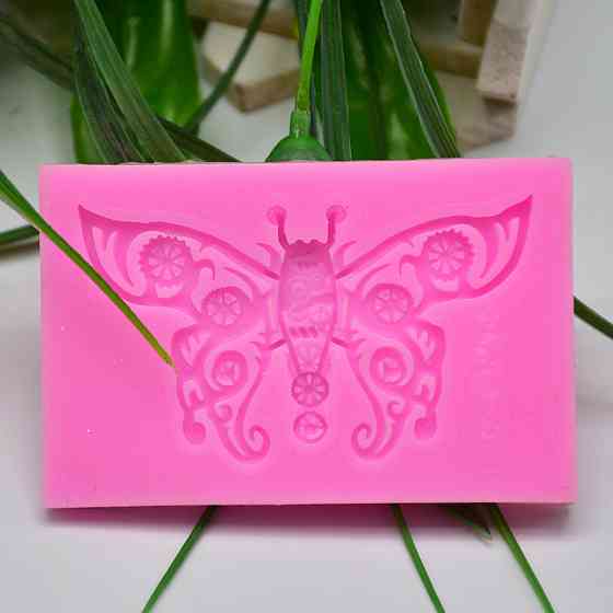 Молд силиконовый Бабочка 78 на 50 мм розовый Киев