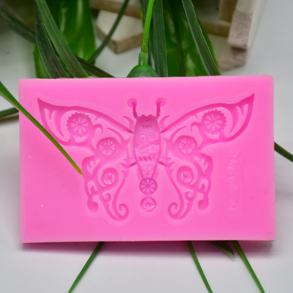 Молд силиконовый Бабочка 78 на 50 мм розовый Киев - изображение 5