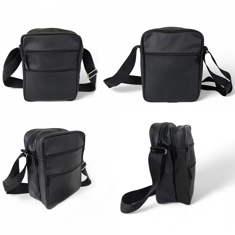 Шкіряний чоловічий месенджер чорний чоловічий Месенджер З Натуральної шкіри Київ - фото 8