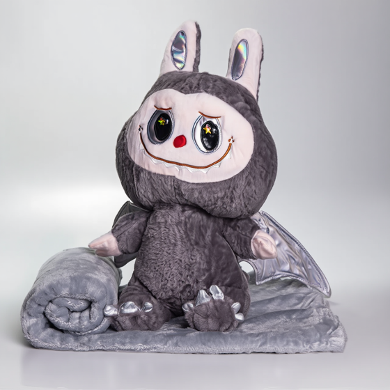 М'яка іграшка-плед, подушка 3 в 1 Labubu Brown Dragon плед в іграшці дитячий плед іграшка Лабубу Сірий 520-29G Коломия