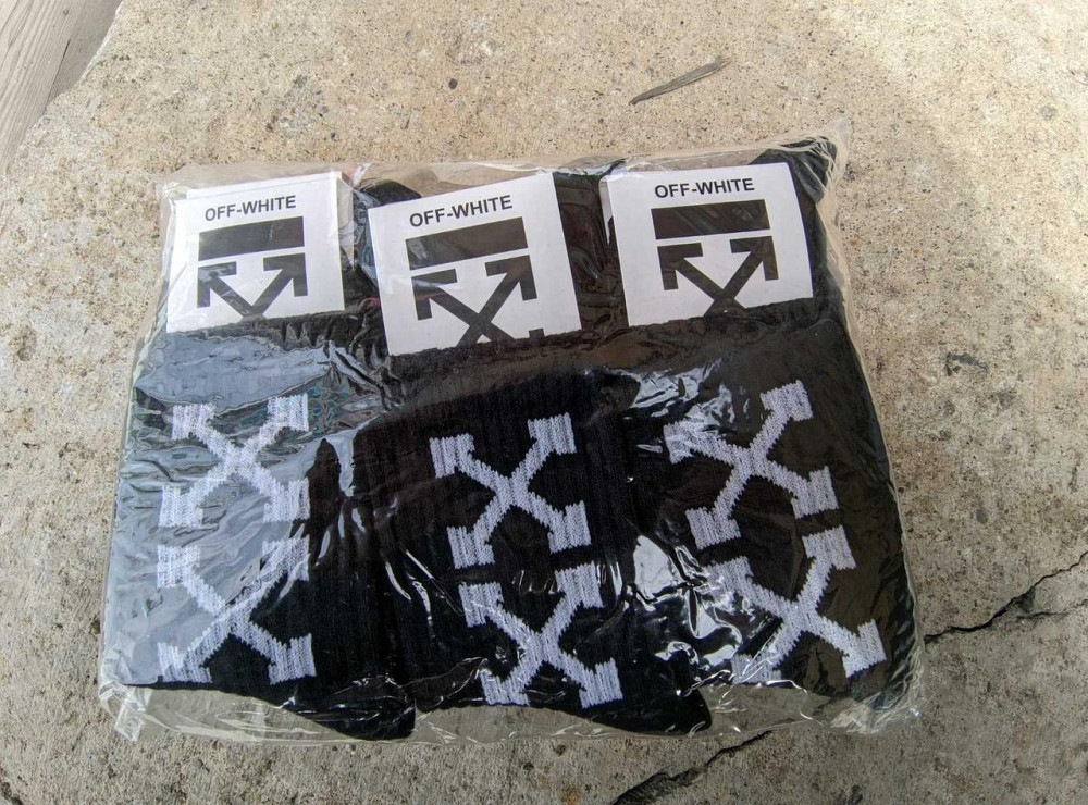 Дитячі бавовняні високі шкарпетки. Чорні в наборі по 3 шт Off-White CH3. Розмір 33-36 Київ - фото 2