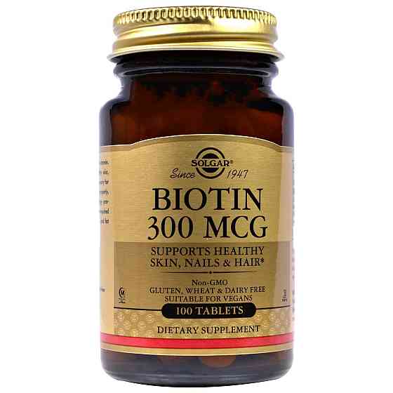 Біотин (Biotin), Solgar, 300 мкг 100 таблеток Київ