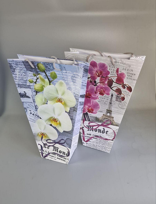 Бумажный пакет маленький  под орхидею 37см (12 шт) Харьков - изображение 1