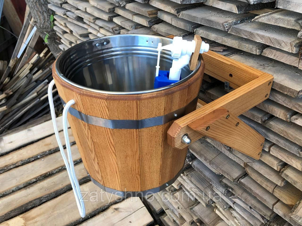 Ведро-водопад с нержавеющей вставкой 20 л, ясень Киев - изображение 1