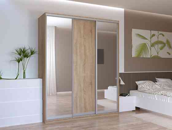 Шкаф-купе трехдверный Doros Сити Лайт 180х60х225 см Дуб сонома/2 Зеркала (DRS-011084) Днепр