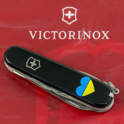 Ніж Victorinox Huntsman Ukraine 91 мм Чорний Серце синьо-жовте (1.3713.3_T1090u) Вінниця - фото 2