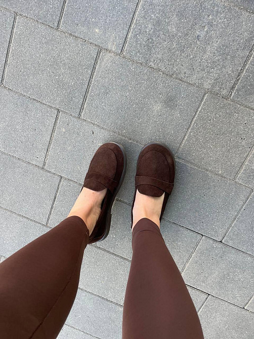 Лоферы женские MOD GAR шоколадные из натуральной замши демисезонные размер 36-40 (9864) Коломыя - изображение 10