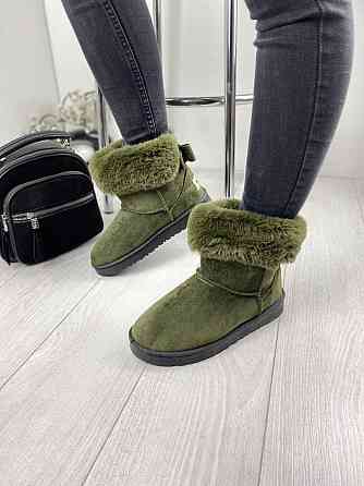 Угги жіночі Bella Paris -77 зелені (зима, еко-замша) (2480) 36 Коломия