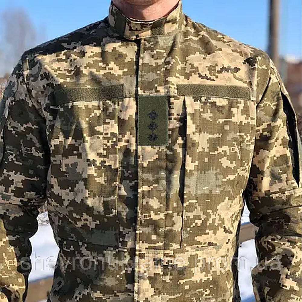 Погон старшого лейтенанта (Матеріал олива. На липучці) Розмір 10x5см Київ - фото 2