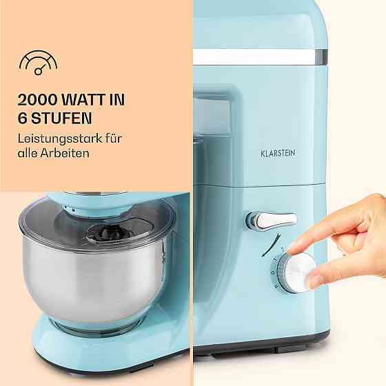 Кухонний комбайн Bella Elegance 2000 Вт/2,7 к.с./5.2 літра з неіржавкої сталі, що не містить BPA, Рівне