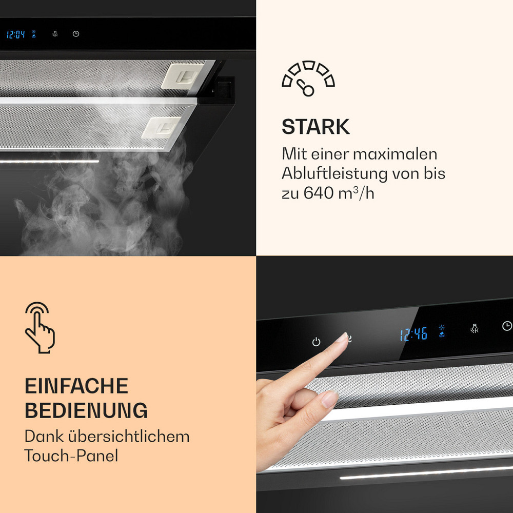 Mariana Neo 60 вытяжка с плоским экраном 60см 640 м³/ч отработанный воздух LED черный (Германия, читать Ровно - изображение 4