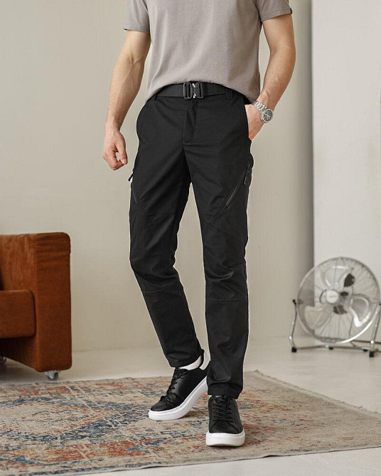 Штани чоловічі ріп-стоп чорні. Штани ріп-стоп повсякденні чорні Pobedov Expedition Київ - фото 1