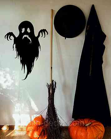 Декоративне настінне Панно «Привид», Декор на стіну 90*66 см, Чорний Київ