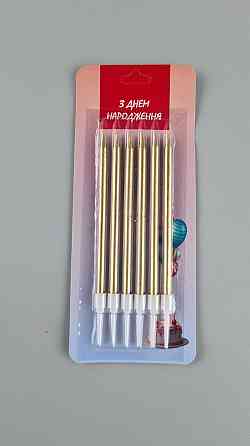 Свечи для торта Золото 6шт ((ЛАК) (1 пачка) Харьков