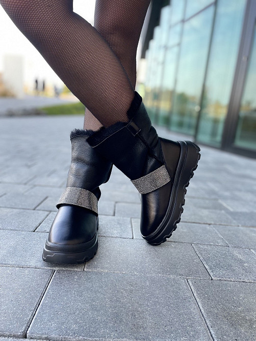 Marko Угги жіночі DE MARKO чорні натуральна шкіра зима висота 12 см (4881) Коломия - фото 8