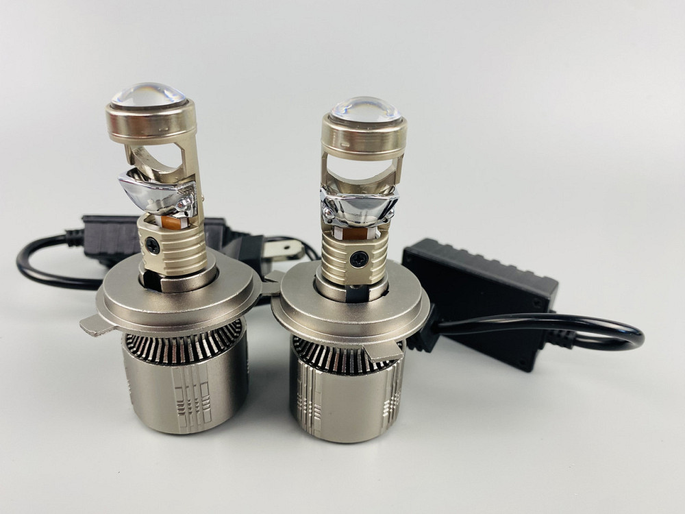 Лампа світлодіодна комплект 2 шт. 12 V 90 W set (реальних ватів) LED + лінза + цоколь H4 Мукачево - фото 3