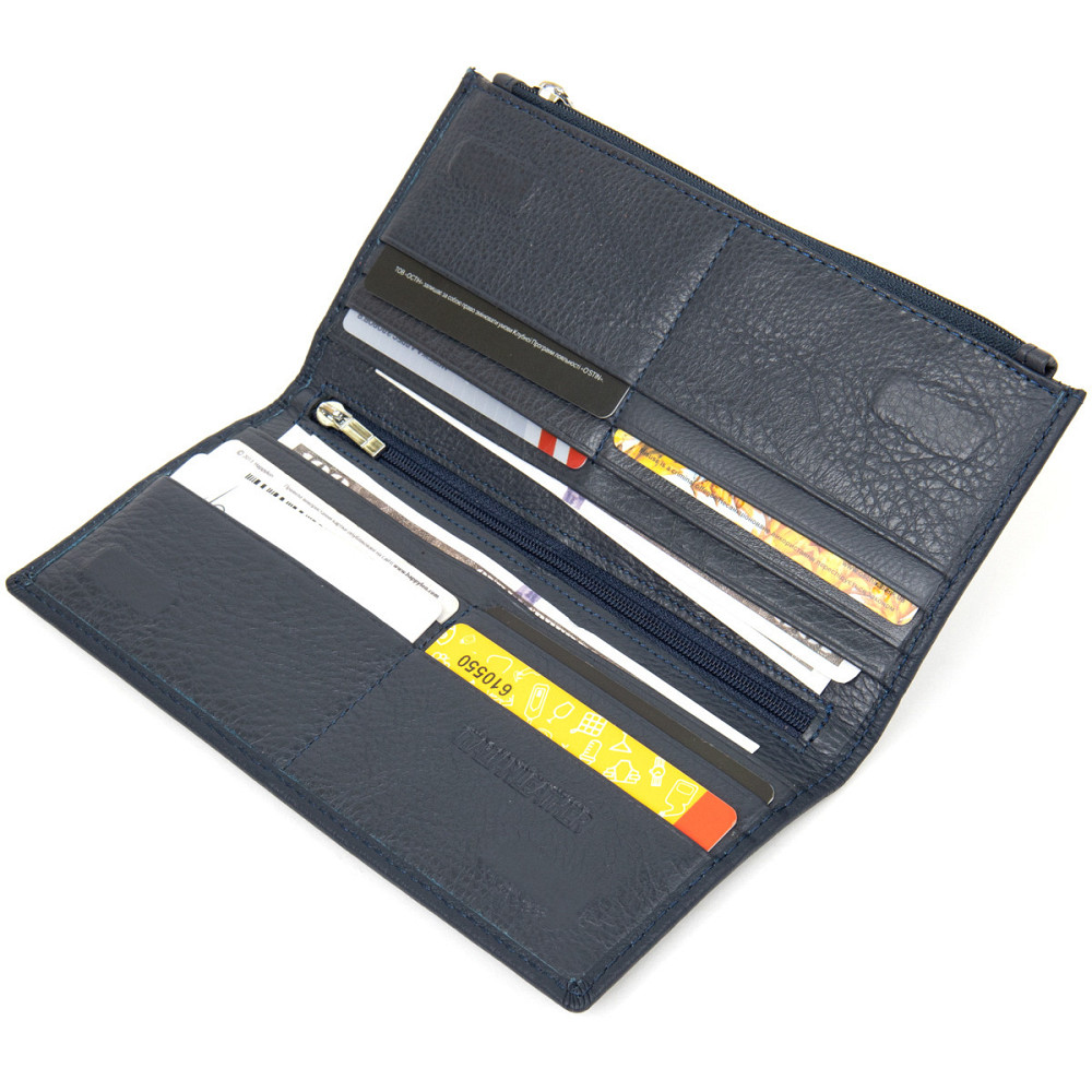 Стильний жіночий шкіряний гаманець ST Leather 19382 Темно-синій Київ - фото 3