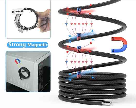 Кабель NN SN3 Magnetic Usb lightning 1m 100W black NNSN3 Одеса
