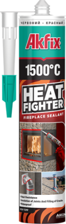 Герметик силікатний жаростійкий для печей і каменів Heat Fighter 1500 (чорний) 280 мл Akfix Рівне